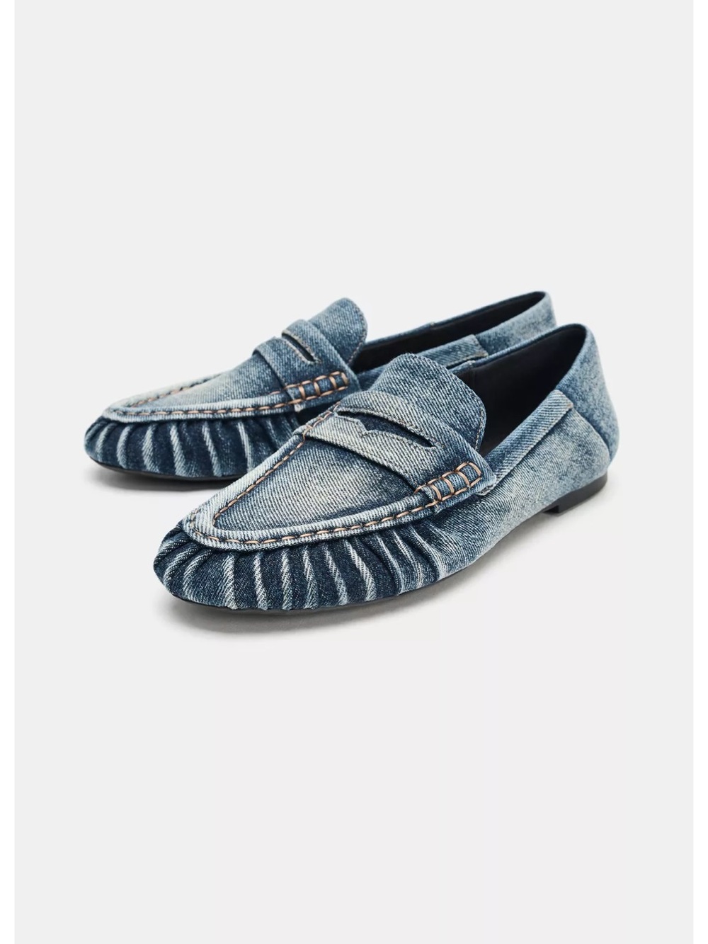NWT ZARA DENIM EFFECT LOAFERS - Picture 11 of 16